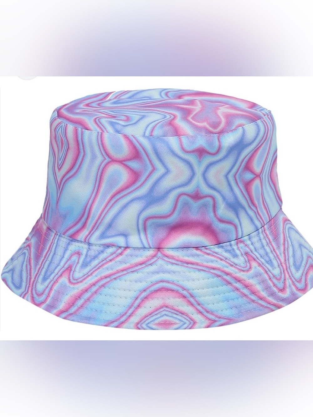 Reversible Psychedelic Swirl Bucket Hat Pink, Purple & Blue Swirl or Black